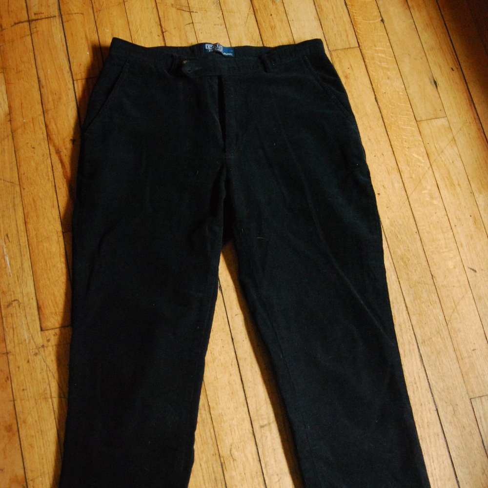 Polo Ralph Lauren Navy Blue High Waist Hipster Men's Corduroy Pants '90s 30x32